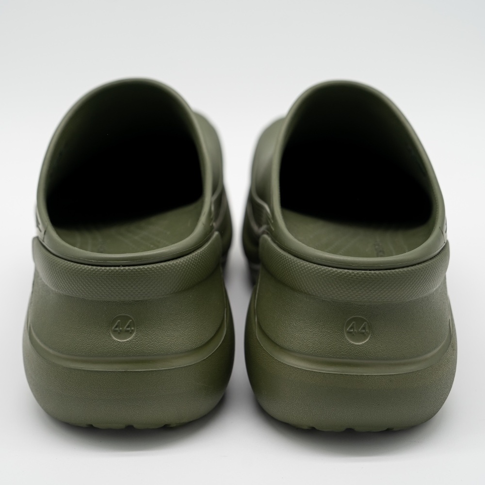 size 44 - Balenciaga Crocs Mule Green Khaki Rubber Slide Sandal Platform - Picture 5 of 13
